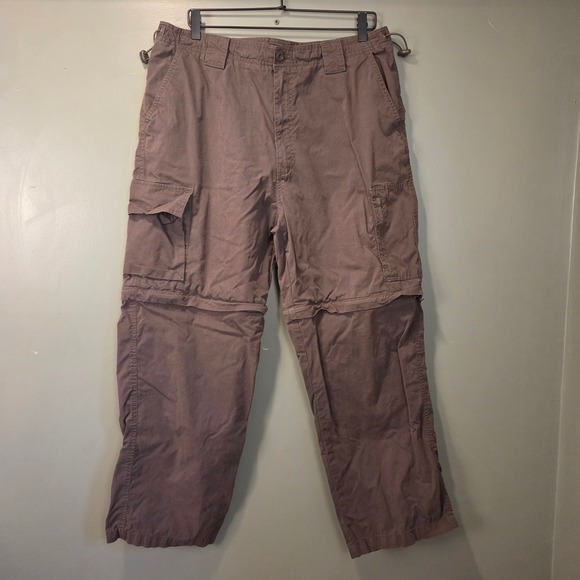 Sonoma Life + Style Other - Sonoma Men's Convertible Zip Off Cargo Pants Size 36x29 Taupe Brown Cotton Nylon